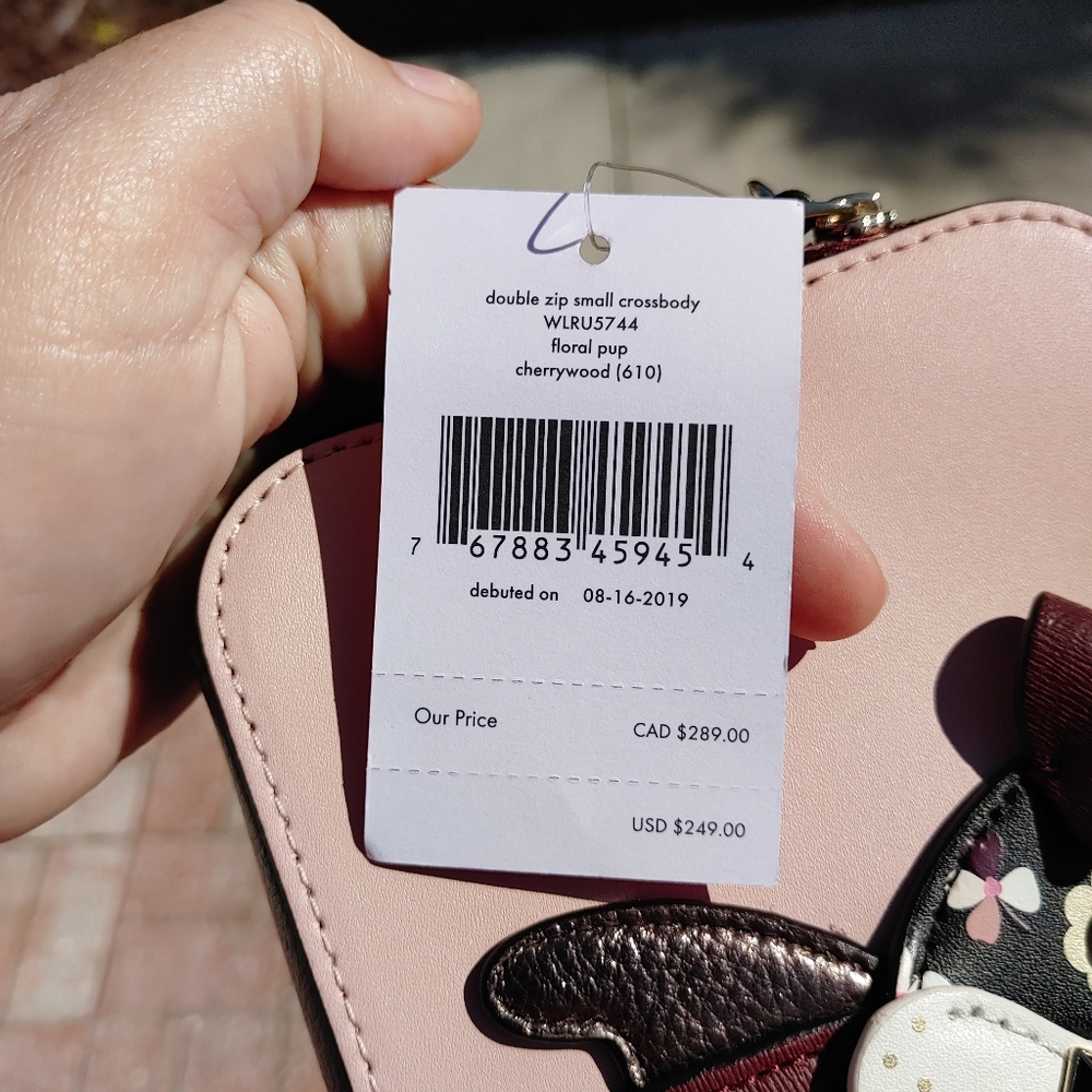 Kate Spade Floral Pup Double Zip Small Crossbody - Picture 3 of 12